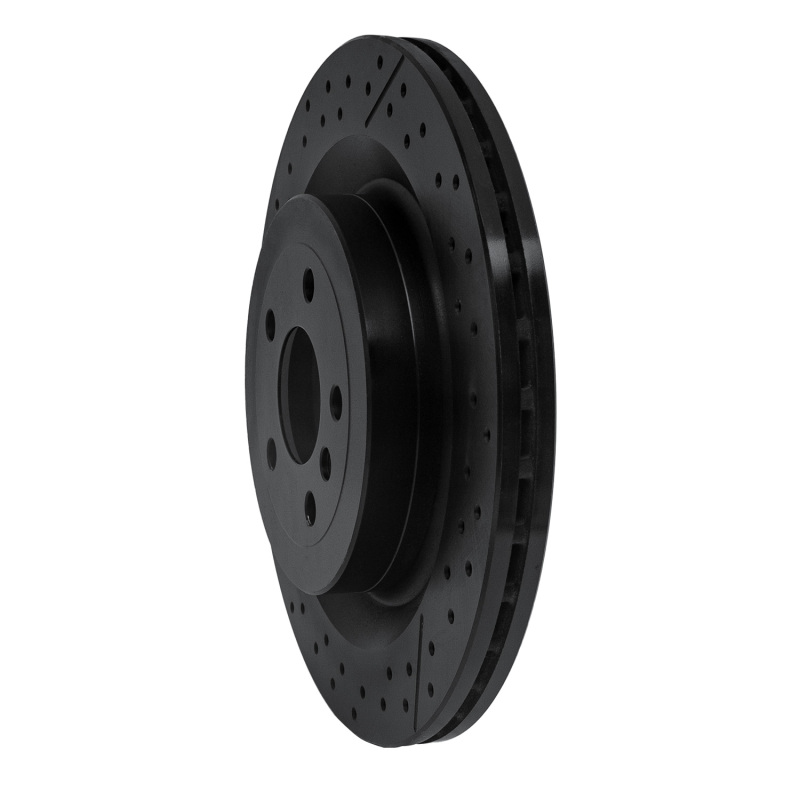 Mercedes-Benz GLE63 AMG S Brake Rotor (1) - Rear - R1 Concepts - Drilled & Slotted - Black - `12-`19